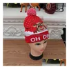 Utsökt julhatt stickad högkvalitativ Coghet Beanie Cap Party Decoration Kids ADT Nyårsgåvor Drop Delivery DHRH6