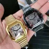 kwaliteit horloge Hoge man klassieke quartz uurwerk mannen horloges designer roestvrijstalen armband Nieuwkomers polshorloge cadeau Skeleton2627