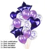 زخرفة الحفلات 14PCS روز الذهب Confetti Balloon مجموعات قلب نجم FOIL للأطفال الأول