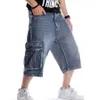 Summer Men Shorts Dżinsy Hip Hop Dżinsowe wybicia amerykańskie spodnie modowe luźne workowate bawełniane męskie spodni spodni wielki rozmiar 461292V