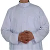 Etnische kleding moslimmannen Abaya heren staande kraag wit islamitisch gewaad voor Arabische Midden-Oosterse Europese en Amerikaanse