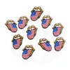 Party Games Crafts 50100200Pcs Focal Silicone Beads Mouth American Flag Food Grade DIY Baby Pacifier Chain Jewelry Accessori 230918