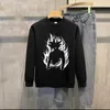 Men's Hoodies Hip Hop Streetwear Knitted Sweater Portrait Print Pullover Autumn Harajuku Cotton