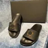 Top Quality Designer Palazzo Sandálias Slides Mules Verão Mulheres Homens Casual Praia Piscina Indoor Flat Flip Flops Vintage Glitter Clássico Metal Borracha Chinelos Atacado