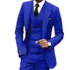 Niestandardowy projekt królewski niebieski 3 -sztuczny garnitur Męs