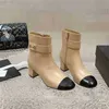 Chanellies подлинная женщина Chandal Shoe Channel Fashion Leather Hightaint Boots Shoes Sneakers