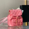 Zaino in pelle da donna di design Borsa CC di lusso Top in pelle di vacchetta litchi Borse a tracolla da donna bianche nere Zaino a catena per borse da viaggio per grandi spazi all'aperto