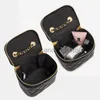Shoulder Bags PU leather diamond plaid mini cross shaped bag for women with adjustable chain zipper box pocket Luxury designer shoulder makeup bag