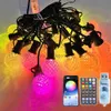 LED-snaren Feest 5m 8m RGB G40 Lamp Lichtslinger LED Kerstdecoratie Feeënslinger Verlichting Bluetooth APP/Afstandsbediening voor Bruiloft Nieuwjaar Vakantiefeest HKD230919