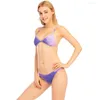 Kvinnors badkläder Kvinnor Bikini 2023 Temperaturkänsla Vatten Färg Byt Split Two-Piece Sexig Push Up With Cup Paddeswimsuit