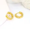 Hoop Earrings Cute Round Chain 18K Gold Plated Brass For Women Luxury Designer Jewelry Summer Accessories