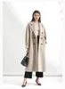 High-end Camel Double Breasted Cashmere Coat Women's Medium Long Wool Woolen Coat for Women