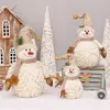 Décorations de Noël 60 50 26cm Poupées de grande taille Décoration courte peluche Printe Père Noël poupée de bonhomme de neige pour ornements d'arbre Figurine 230919