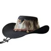 Hoeden met brede rand Dames Heren Cowboyhoed Vintage oprolveren Western voor clubfeest