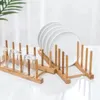 Kitchen Storage Sink Stand Drainer Wooden Dish Drain Rack Book Cups Display Cabinet Lid Holder Organizer Drying Shelf Bowl Cup For