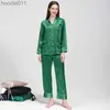 Women's Sleepwear Women 100 Mulberry Real Silk Pajamas Sets 22MU Long Sleeve Trousers Suits Two-piece Silk Home Clothes Sleepwear Ladies Nightwear L230919