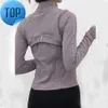 Yoga kläder långärmad beskuren sportjacka LU-38 Kvinnor Zip Fitness Winter Warm Gym Top ActiveWear Running Coats Workout Clothes Woman5hg