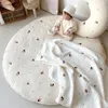 Filtar ins stil baby rund krypande matta avtagbart golv vackert broderade barn tält mattan rum dekoration