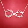 Stainless Steel Heart Charms Custom Name Necklace Personalized Rose Gold Silver Infinity Pendant Friendship Gift Jewelry BFF302x