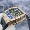 Richardmill zegarki Automatyczne zegarki mechaniczne Mills Sportswatches RM030 Hollow Out zegarek męski Materiał 18K Rose Gold Materiał Oryginalny Diamonds Data Dynamic HB5O