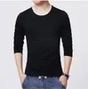 Men's Suits A1068 Brand T-Shirts Long Sleeve Slim Men T-Shirt Young Man Pure Color Tops Tees Shirt O-Neck For Male
