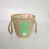 20 pcs / lot vente toile de jute oreilles de pâques panier sac cadeau emballage pâques sac à main enfants bonbons seau tote274S