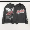 Designer de luxo moda roupas moletom masculino 2023 na moda novo hellstar vintage chama graffiti impresso casal hoodie