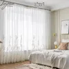 Tenda Tende trasparenti ricamate di lusso per camera da letto Finestra in tulle bianco Soggiorno 3D Filato Voile trasparente Drappo 230919