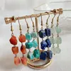 Dangle Earrings Rock Quartz Natural Crystal Earring For Women Mineral Stone Pendulum Carnelian Red Tourmaline Long Tassel Drop