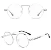 Mode Steampunk Sonnenbrille UV400 Hochwertige Farbige Linsen Gläser Männer Frauen Retro Runde Metall Rahmen Sonnenbrille Brillen