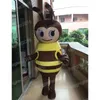 Costume de mascotte d'abeille d'Halloween, simulation de taille adulte, personnage de dessin animé, carnaval, robe unisexe, robe de soirée fantaisie de Noël