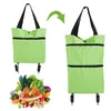 Shopping Bags 2 in 1 Foldable Cart Large TwoStage Zipper Trolley Bag Grocery with Wheels for Adults 230918