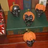 Objetos decorativos estatuetas abóbora crânio cabeça modelo estátuas de Halloween artificial resina osso assustador horror esqueleto festa bar casa decorações de mesa 230919