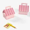 Envoltura de regalo 10 unids Caja de dulces de boda Embalaje con favores de fiesta de mano Caja de cartón rosa Cumpleaños de niña linda