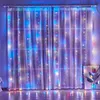 크리스마스 장식 6x3m Led Fairy Lights Garland USB 램프 커튼 스트링 연도 파티 웨딩 침실 정원 가정 장식 230919