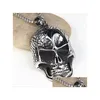 Pendant Necklaces Ancient Sier Skl Necklace Celtic Stainless Steel Skeleton Men Fine Jewelry Drop Delivery Pendants Dhc6X