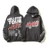 Designer de luxo moda roupas moletom masculino 2023 na moda novo hellstar vintage chama graffiti impresso casal hoodie