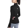 LL Tenue de yoga pour femme - Vêtements de fitness - Vestes extérieures décontractées pour adultes - Sweat-shirt fin - Exercice de course à pied - Hauts à manches longues