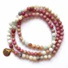 108 Mala Rhodonite équilibre Bracelet Rhodonite nouveau Design Bracelet de Yoga pour femmes guérison cadeau spirituel ite Bracelets Y200730288f