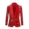 Abiti da uomo Blazer nero lucido oro paillettes glitter impreziosito blazer giacca discoteca vestito da ballo rosso uomo costume homme abiti di scena per cantanti 230919