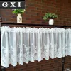 Cortina de renda onda curta tule meia cortinas para sala de estar branco flutuante sheer valance armário de cozinha porta café janela cortinas cortina 230919