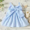 Girl Dresses Toddler Baby Girls' Dress Blue Short Sleeve Girls Long Rompers For Infant