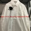 القمصان غير الرسمية للرجال MM6 Margiela Speckle طباعة الرجال قميص قميص كبير الحجم طويل الأكمام 230919