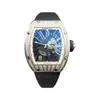 Designer de luxo Richrd Mileres relógio de pulso mecânico automático relógios mens Swiss Sports RM023 Mens oco Out Dial 18K Original Diamond WNM8L X0WEZ