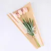 Gift Wrap 20Pcs Transparent Kraft Paper Packaging Bag Single Rose Flower Bags Florist Bouquet Wrapping Valentine's Day Gifts