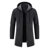 Men's Jackets AutumnWinter Knitwear Jacket Thickened Medium Length Cardigan Hooded Zipper Outerwear 230919