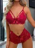 BRAS SETS BRAS SETS LACE SPICING BOWKNOT underkläder Set Women Sexiga underkläder Ladies Transparent Bh Fashion Solid Color for Female L230919