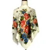 Lenços lenço nacional grande bandana viscose floral impressão xales quadrados e envoltórios para mulheres boho lenço de viagem xale russo 230818