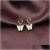 Dangle Chandelier 업데이트 Arylic Butterfly Earrings Colored Eor Ring Clip Women Fashion Jewelry Drop Delivery DHPJS