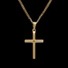 Hiphop Stainless Steel Chain Gold-plated Cross Men Pendant Necklace Jewelry Necklace Nice Gift Women's Sweater Chain Fashion 223z